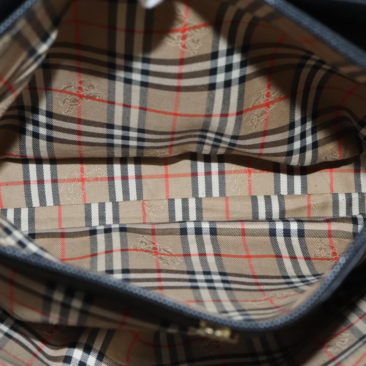 Burberrys Hand Bag Leather Black Auth bs16614