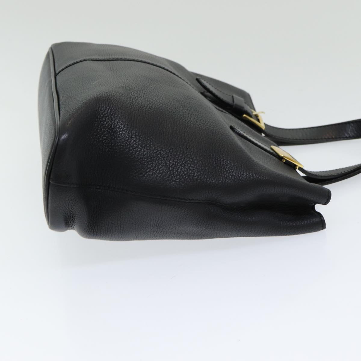 Burberrys Hand Bag Leather Black Auth bs16614