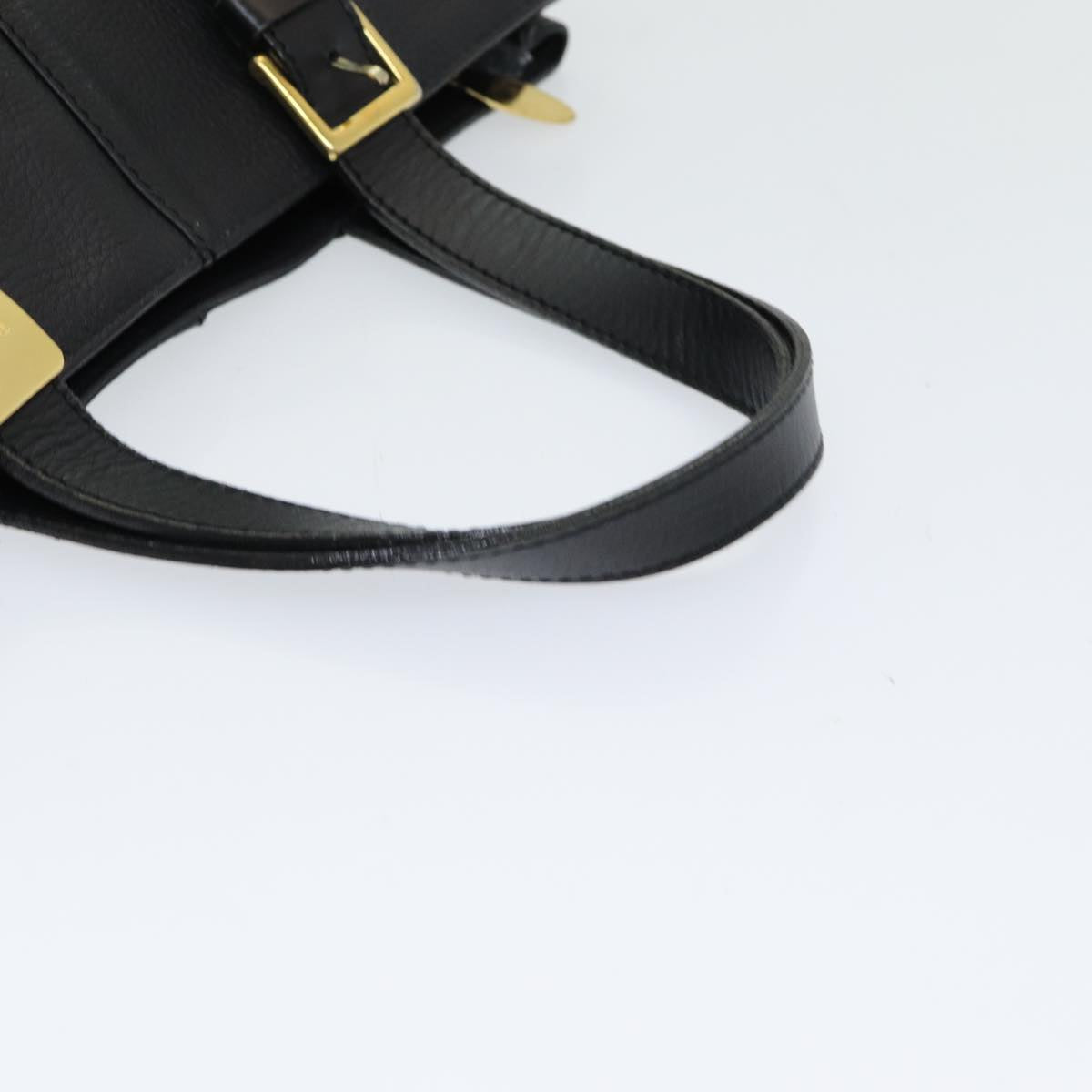 Burberrys Hand Bag Leather Black Auth bs16614