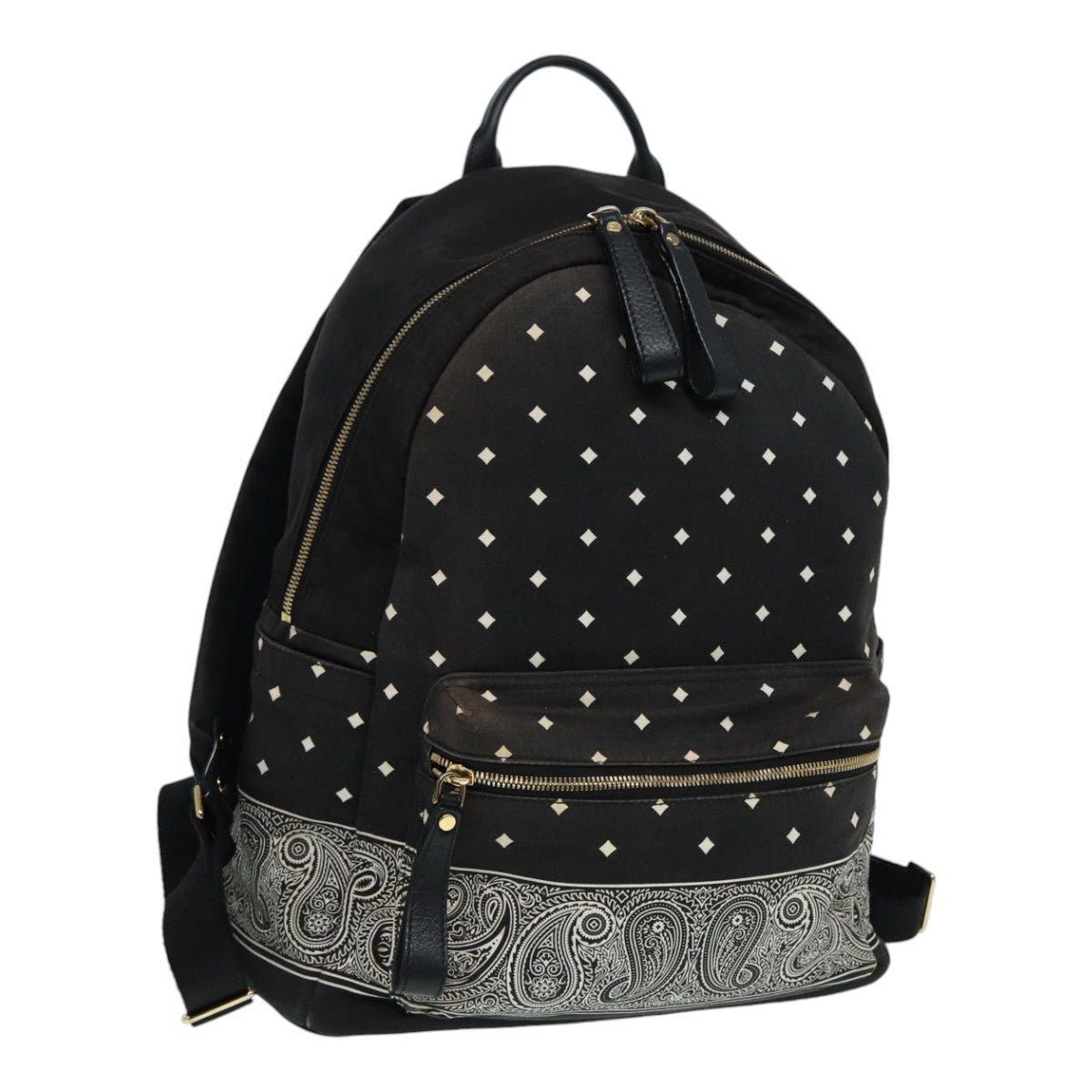 MCM Backpack Canvas Black White Auth bs16649