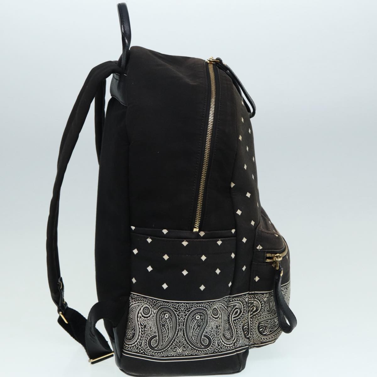 MCM Backpack Canvas Black White Auth bs16649