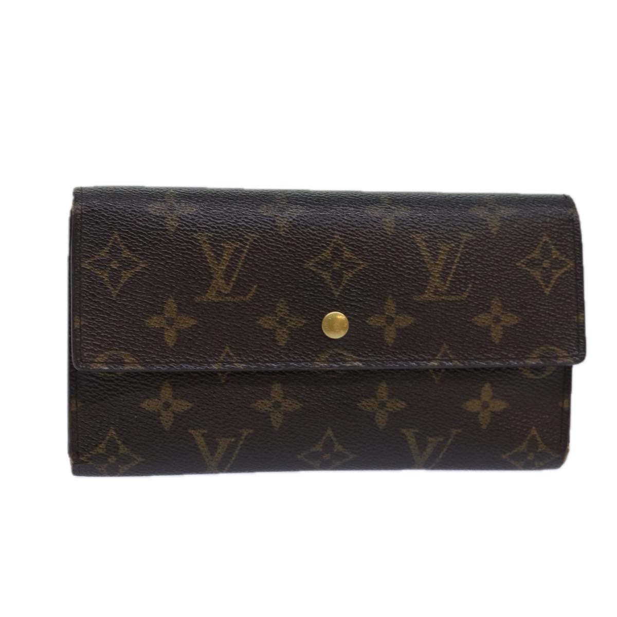 LOUIS VUITTON Monogram Porte Tresol International Wallet M61215 LV Auth bs16754