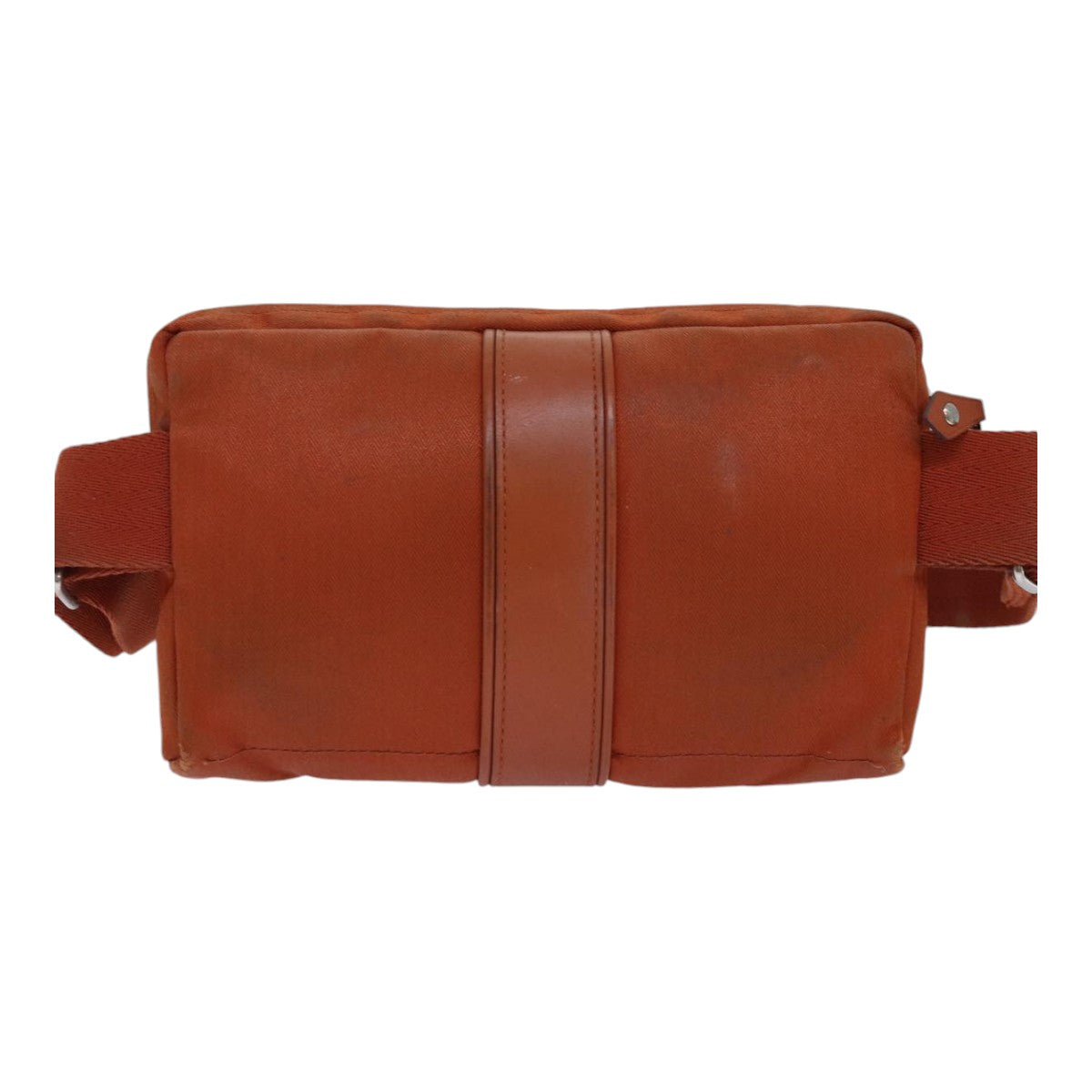 HERMES Akapu Luco Body Bag Leather Canvas Brown Auth bs16785