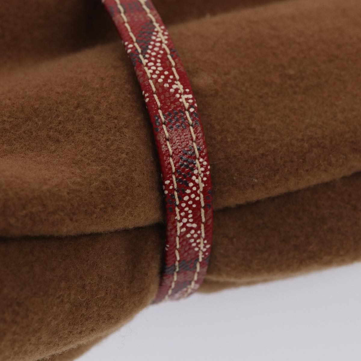 GOYARD Blanket Wool Brown Red Auth bs16795