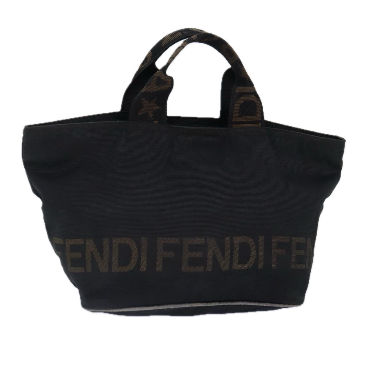 FENDI Hand Bag Nylon Black Auth bs16802