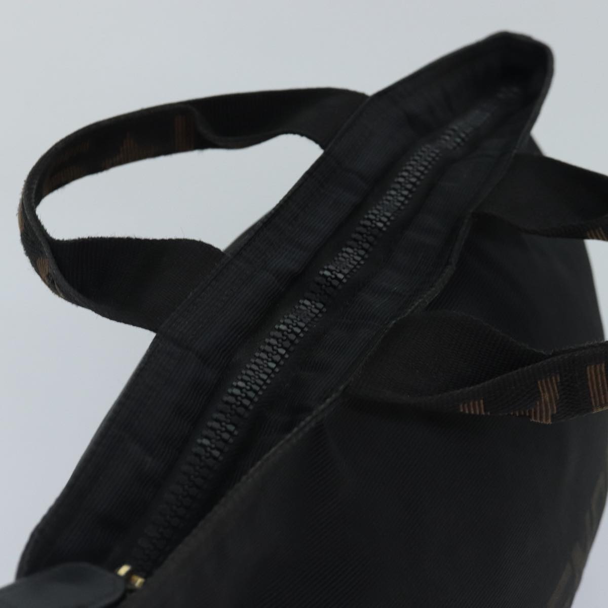 FENDI Hand Bag Nylon Black Auth bs16802