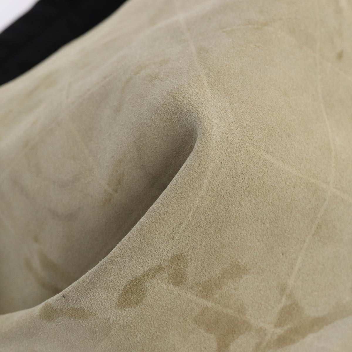 CHANEL Matelasse Shoulder Bag Suede nylon Beige Black Silver CC Auth bs16824