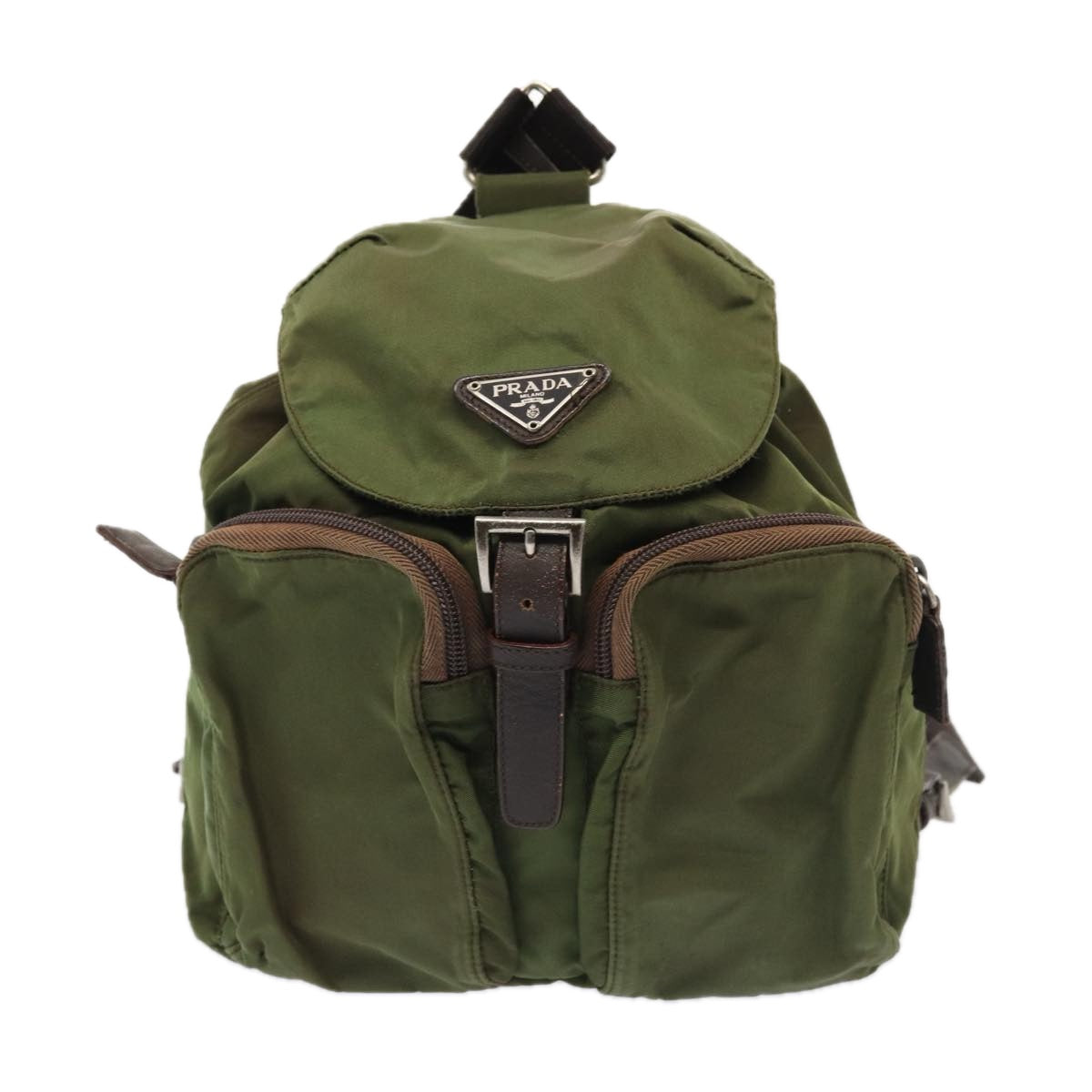 PRADA Backpack Nylon Khaki Auth bs16830