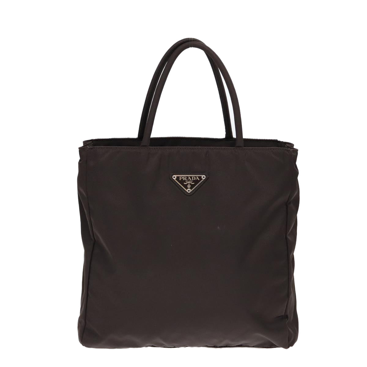 PRADA Hand Bag Nylon Brown Auth bs16846