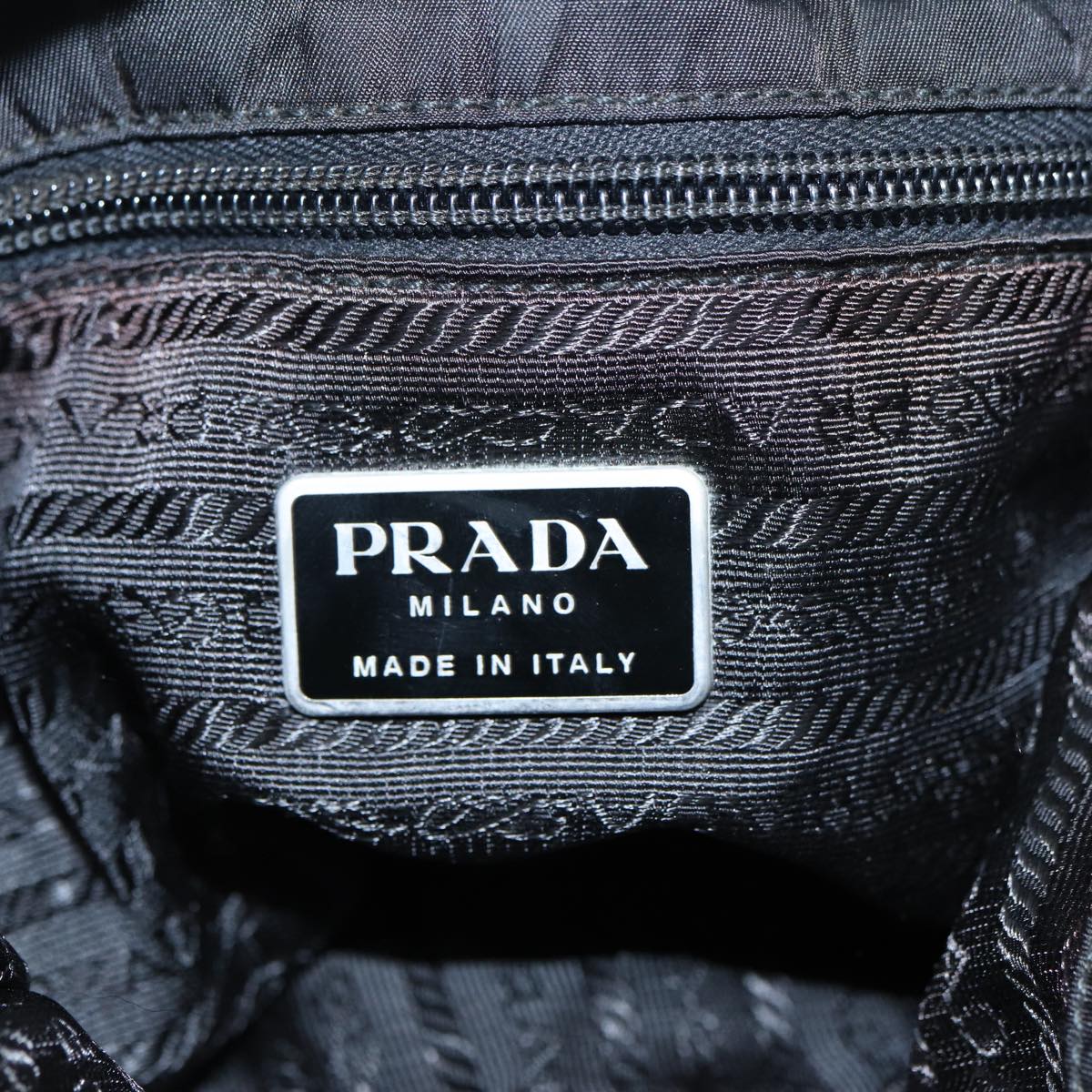 PRADA Hand Bag Nylon Black Auth bs16849