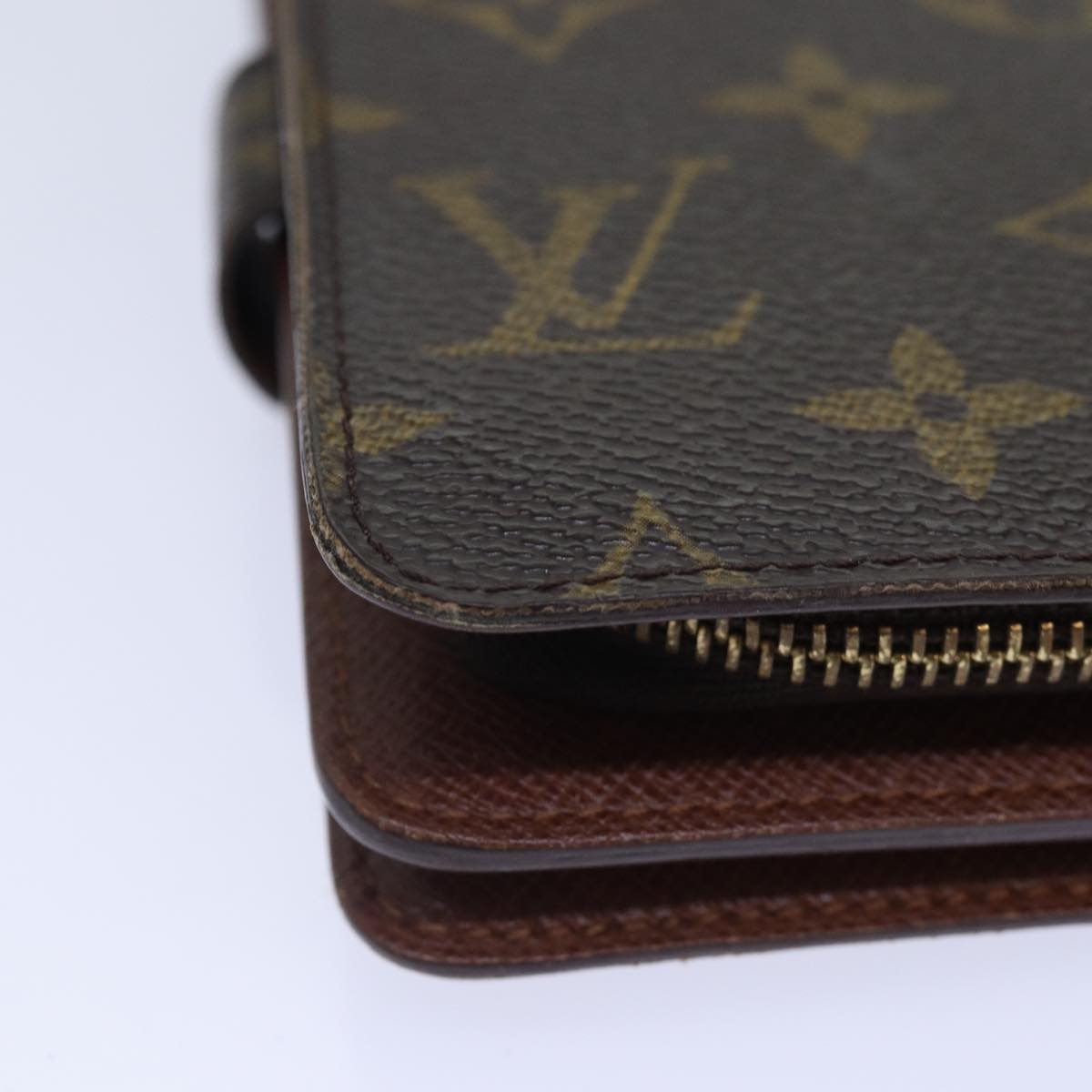 LOUIS VUITTON Monogram Porto Papie Zip Wallet M61207 LV Auth bs16871