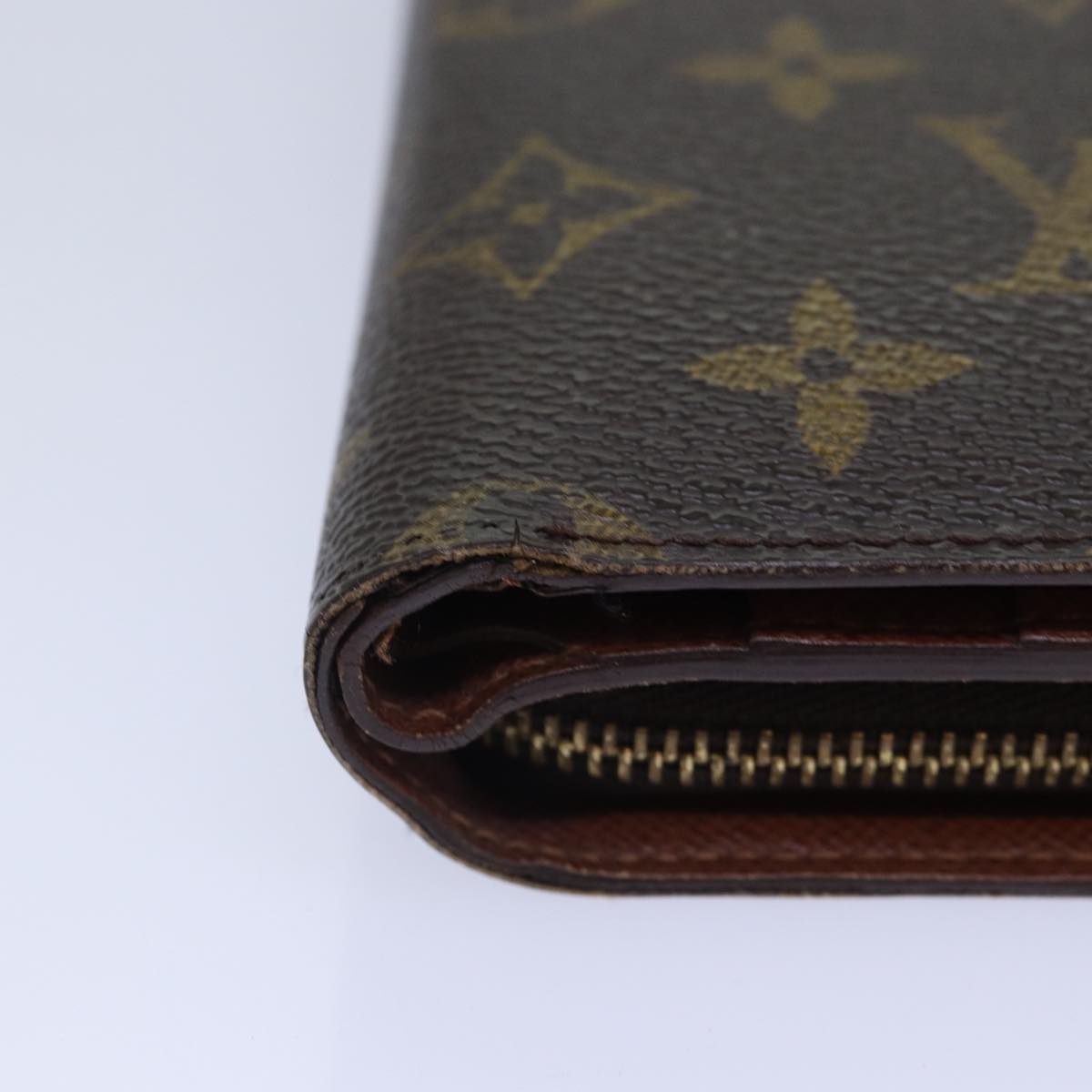 LOUIS VUITTON Monogram Porto Papie Zip Wallet M61207 LV Auth bs16871