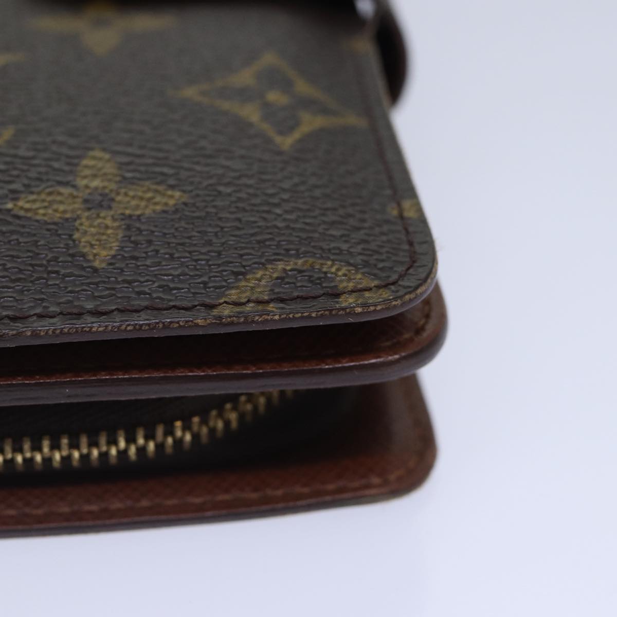 LOUIS VUITTON Monogram Porto Papie Zip Wallet M61207 LV Auth bs16871