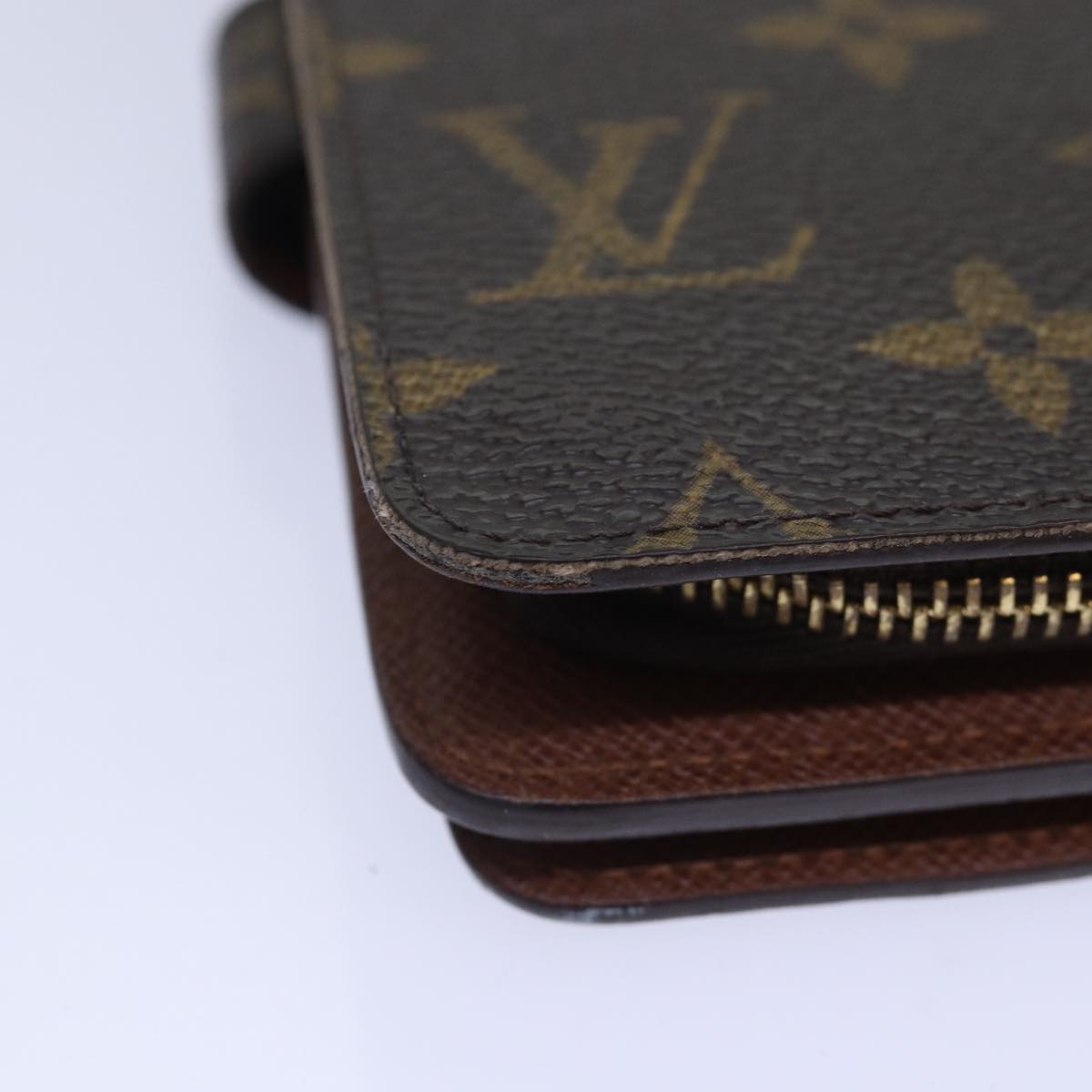 LOUIS VUITTON Monogram Porto Papie Zip Wallet M61207 LV Auth bs16922