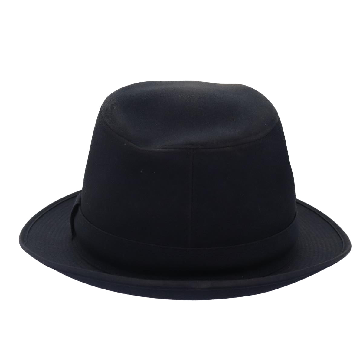 HERMES Hat Canvas 59 Black Auth bs16938