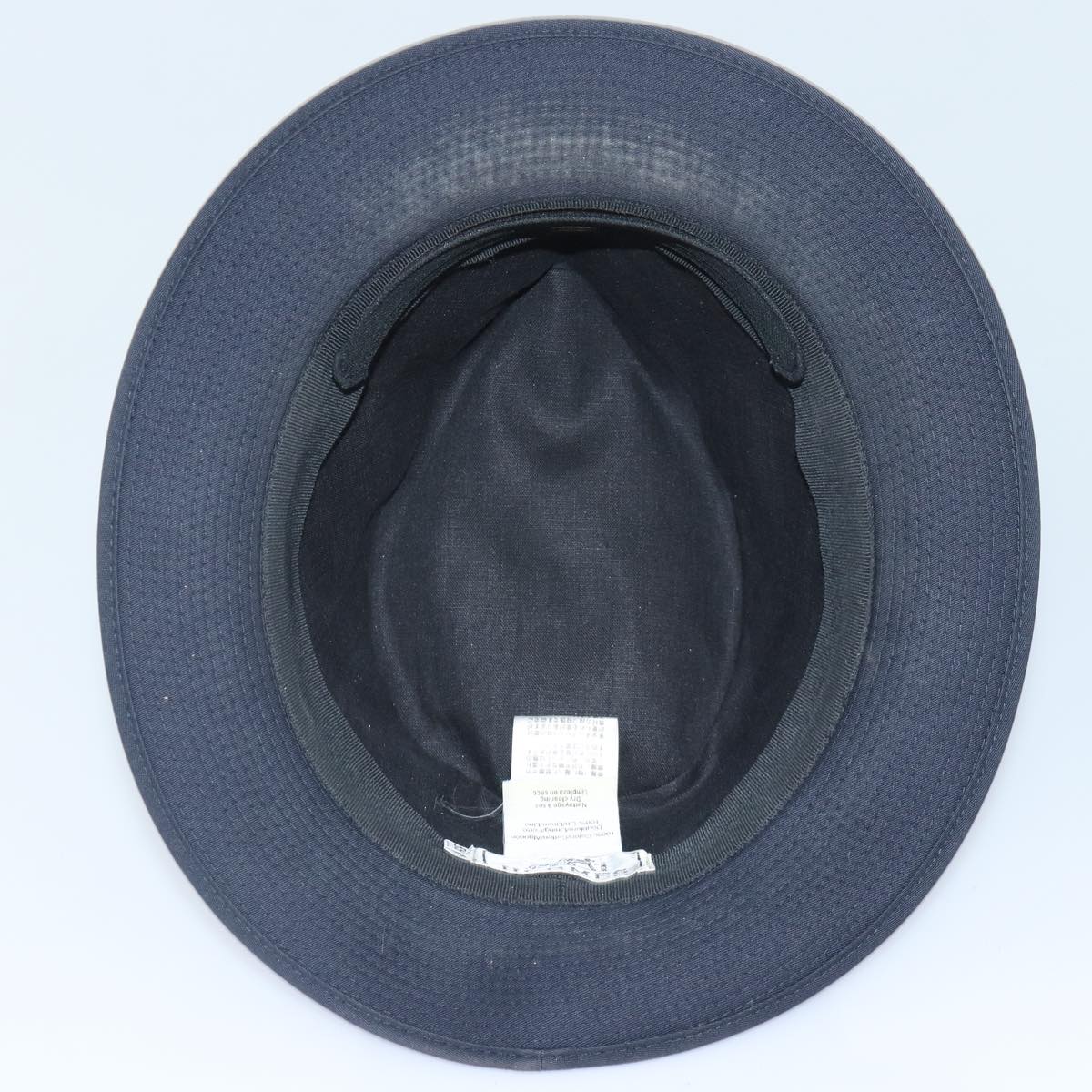 HERMES Hat Canvas 59 Black Auth bs16938