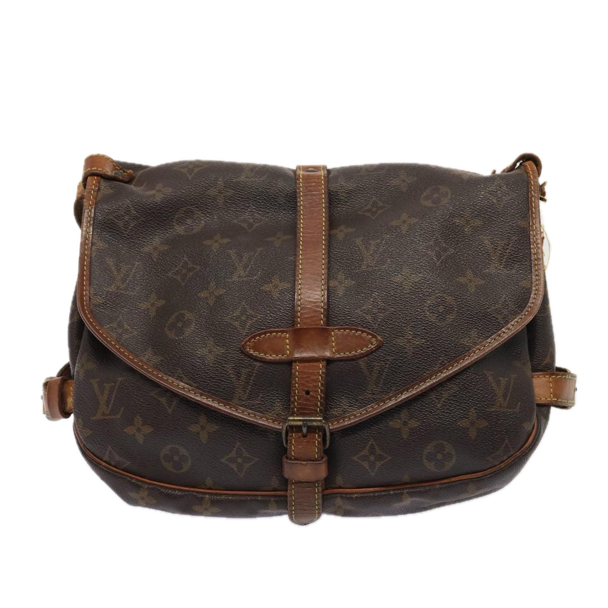 LOUIS VUITTON Monogram Saumur 30 Shoulder Bag M42256 LV Auth bs16947