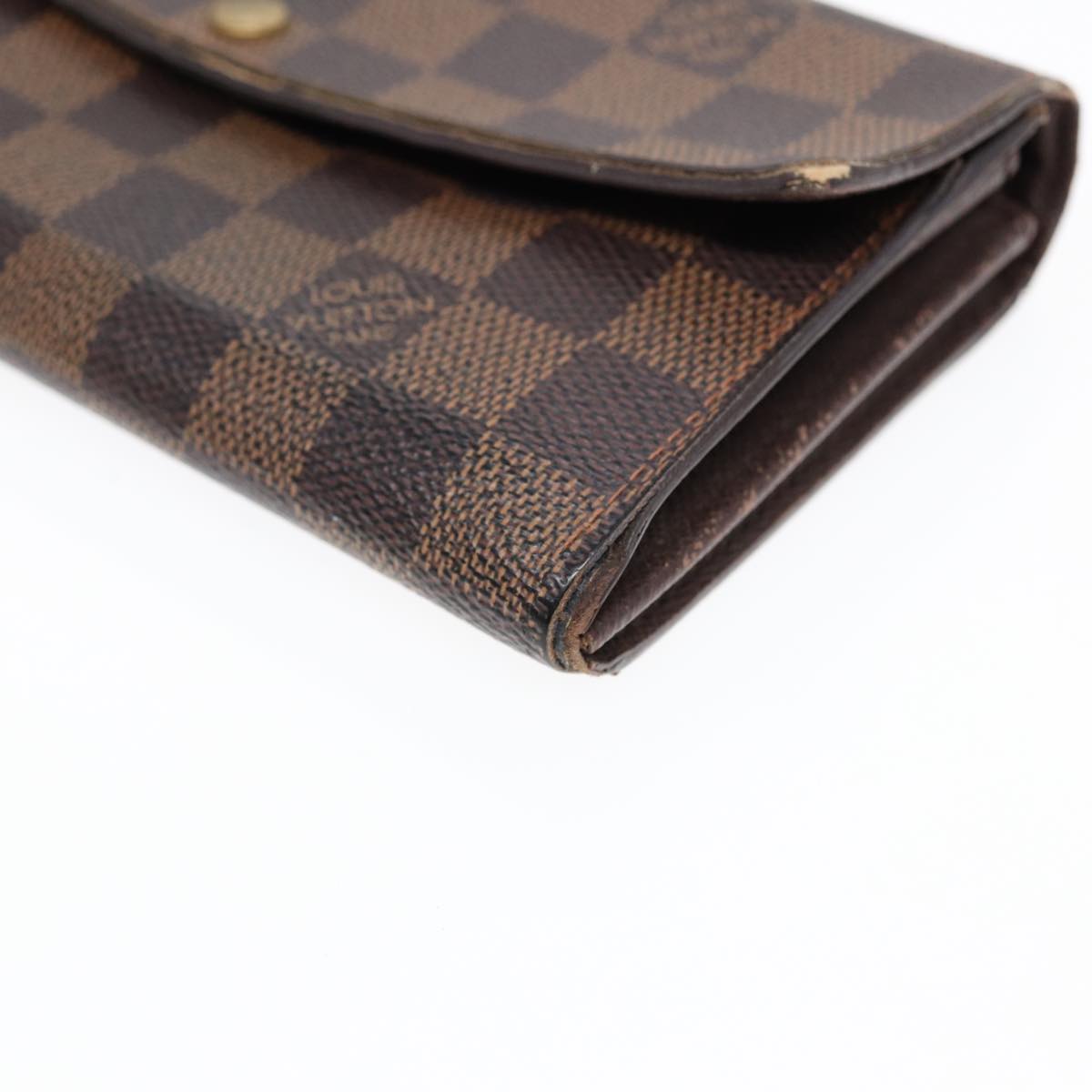 LOUIS VUITTON Damier Ebene Portefeuille Sarah Long Wallet N60491 LV Auth bs17002