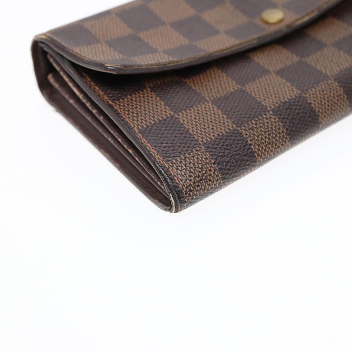 LOUIS VUITTON Damier Ebene Portefeuille Sarah Long Wallet N60491 LV Auth bs17002