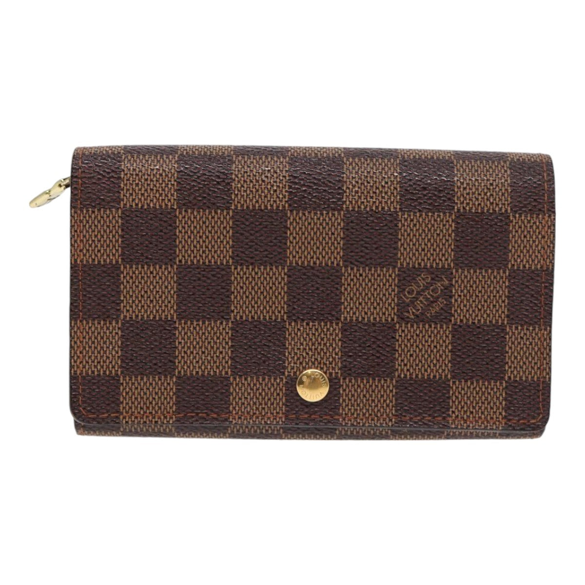 LOUIS VUITTON Damier Ebene Porte Monnaie Billets Tresor N61730 LV Auth bs17091