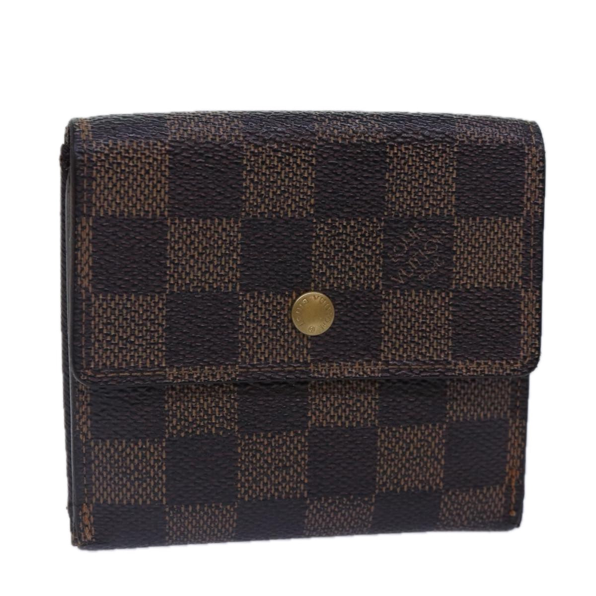 LOUIS VUITTON Damier Ebene Porte Monnaie Billets Cartes N61652 LV Auth bs17097