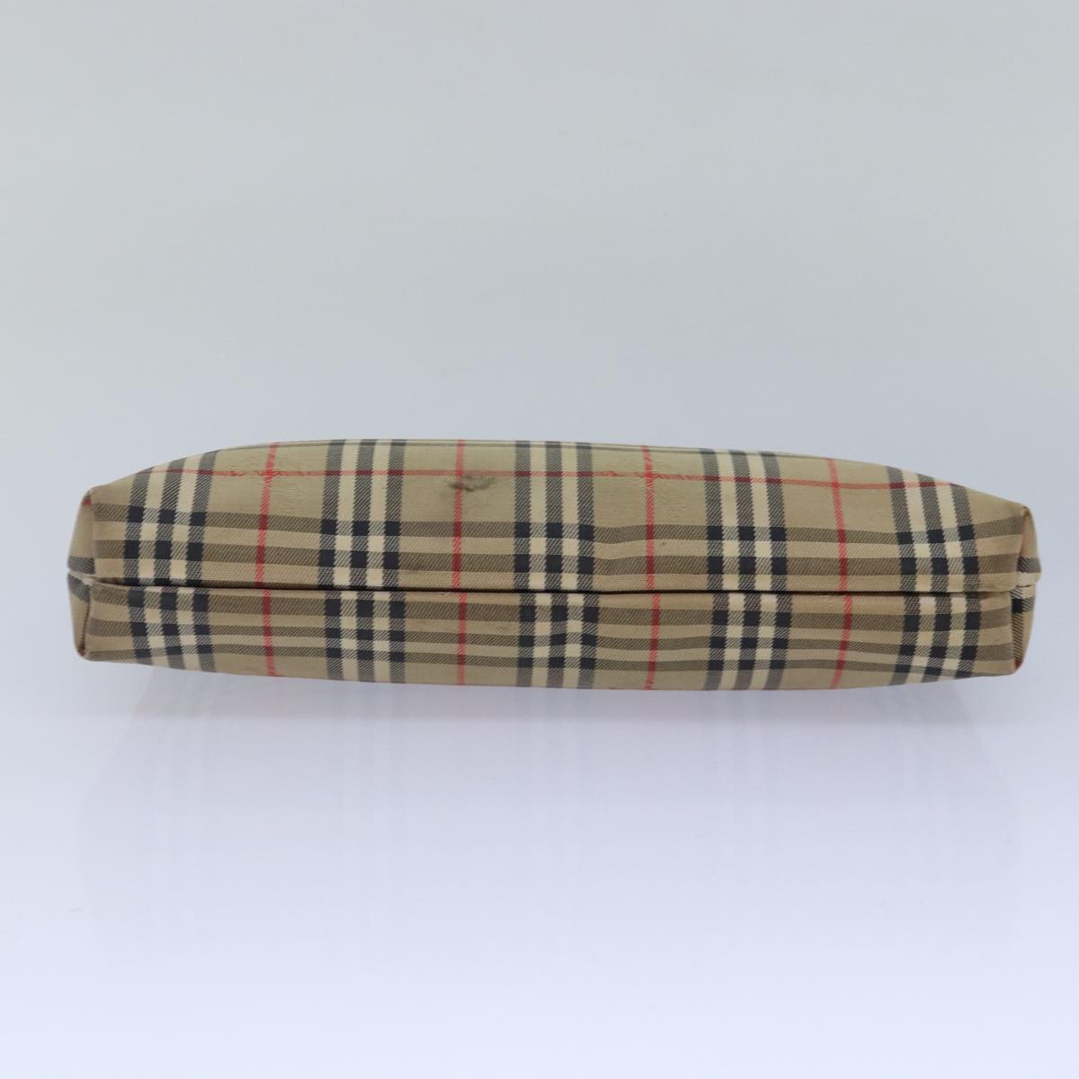 Burberrys Nova Check Pouch Canvas Beige Auth bs17114