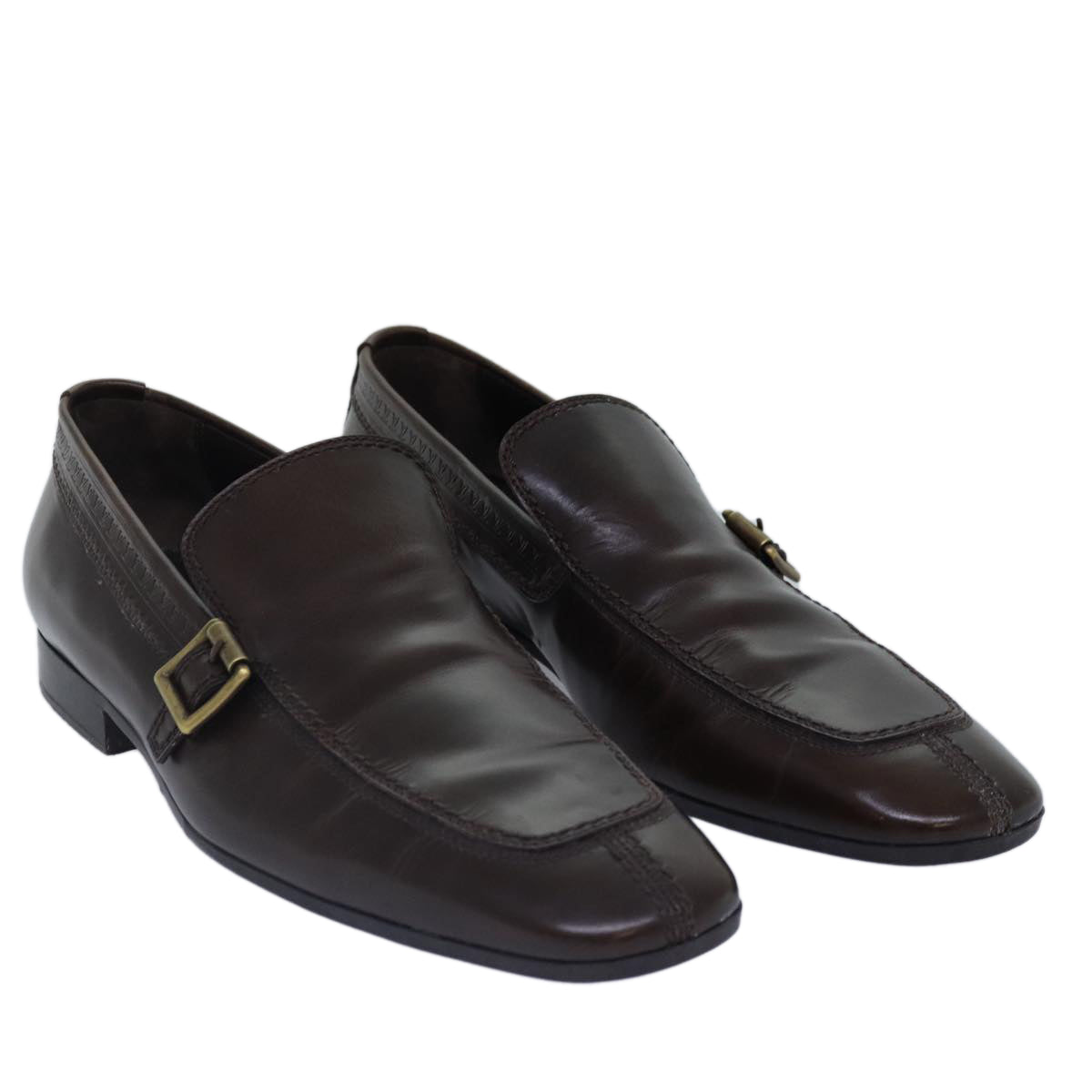 LOUIS VUITTON shoes Leather 7 Brown LV Auth bs17139