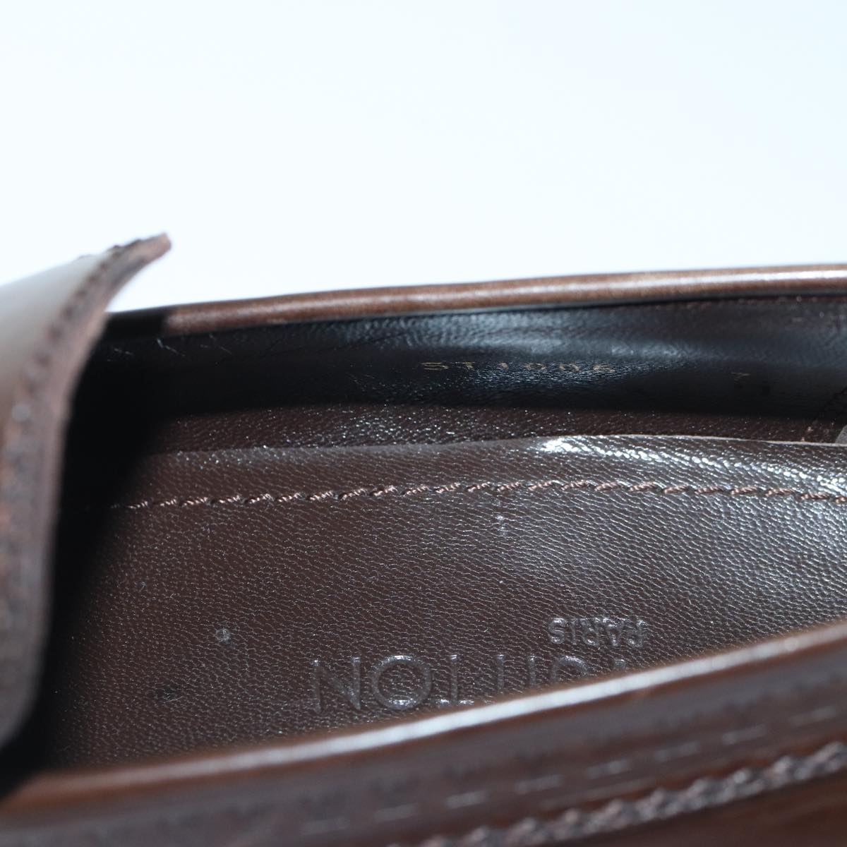 LOUIS VUITTON shoes Leather 7 Brown LV Auth bs17139