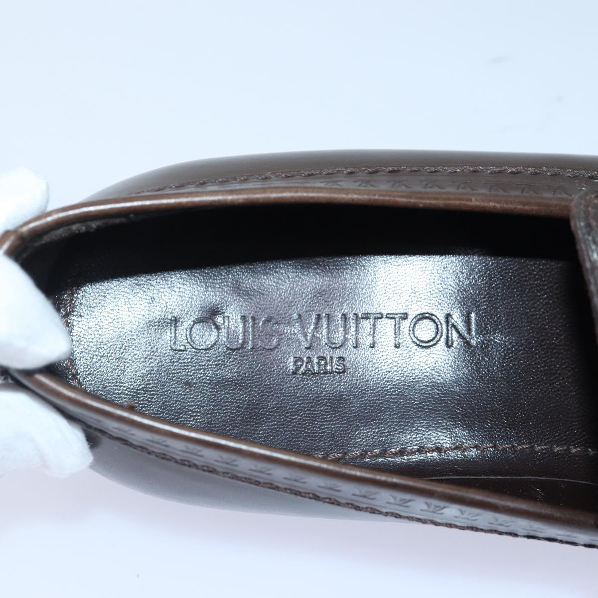 LOUIS VUITTON shoes Leather 7 Brown LV Auth bs17139