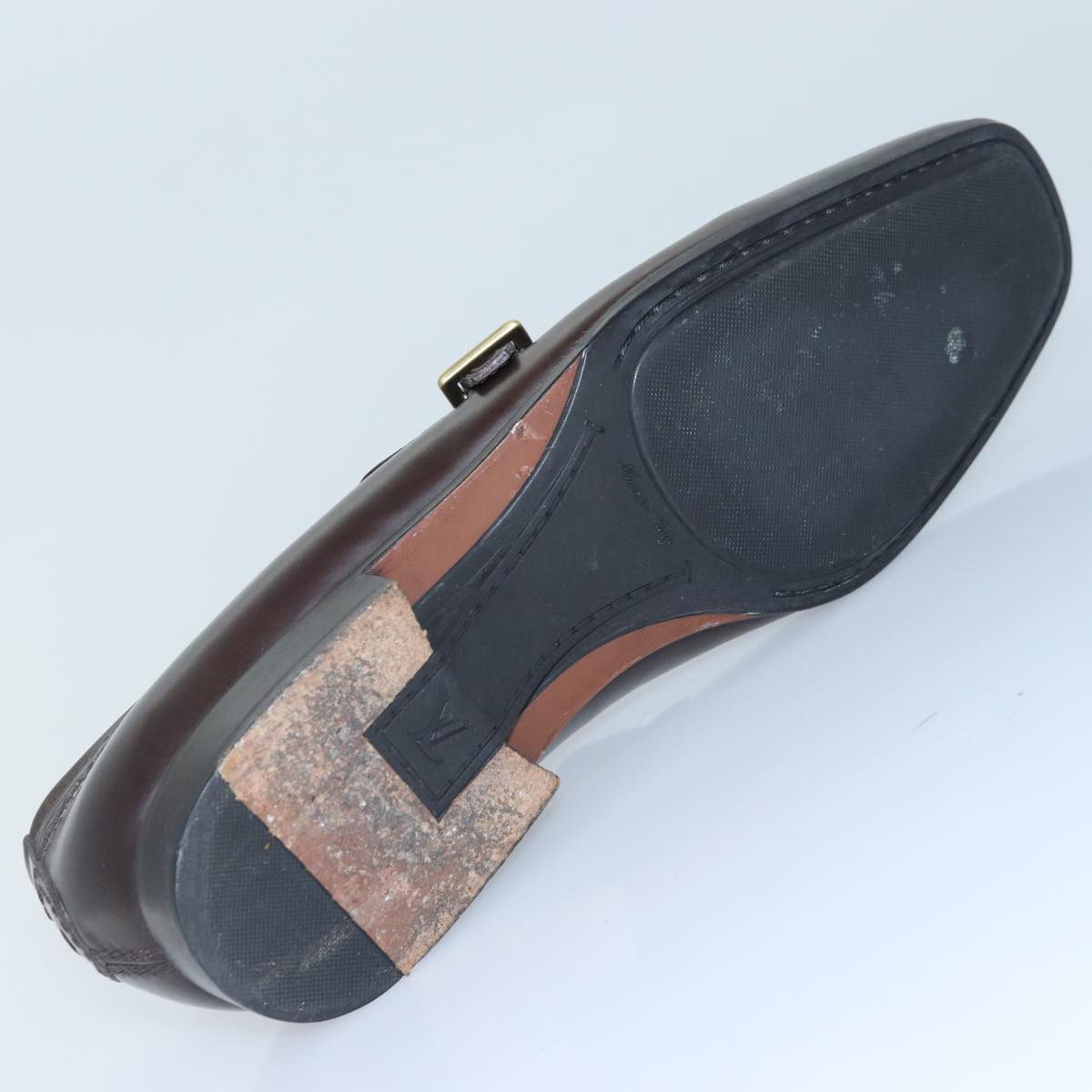 LOUIS VUITTON shoes Leather 7 Brown LV Auth bs17139