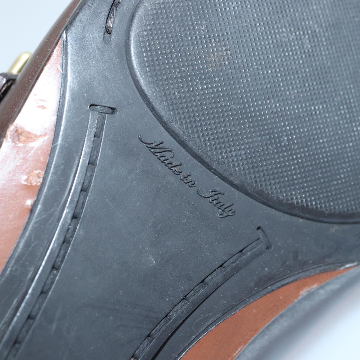 LOUIS VUITTON shoes Leather 7 Brown LV Auth bs17139