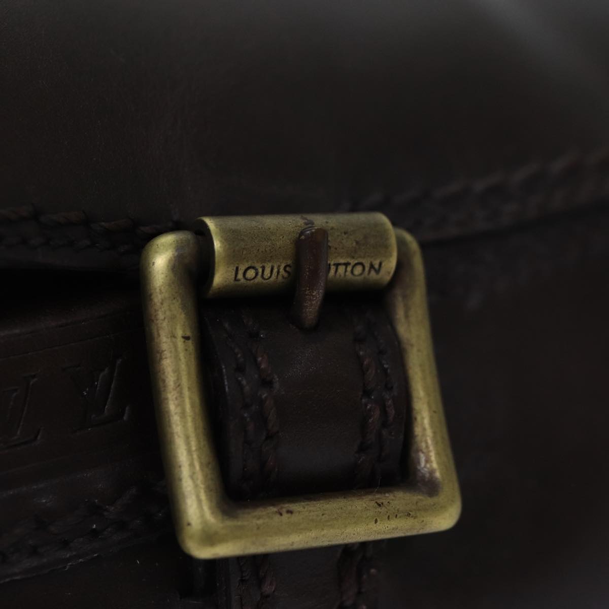 LOUIS VUITTON shoes Leather 7 Brown LV Auth bs17139