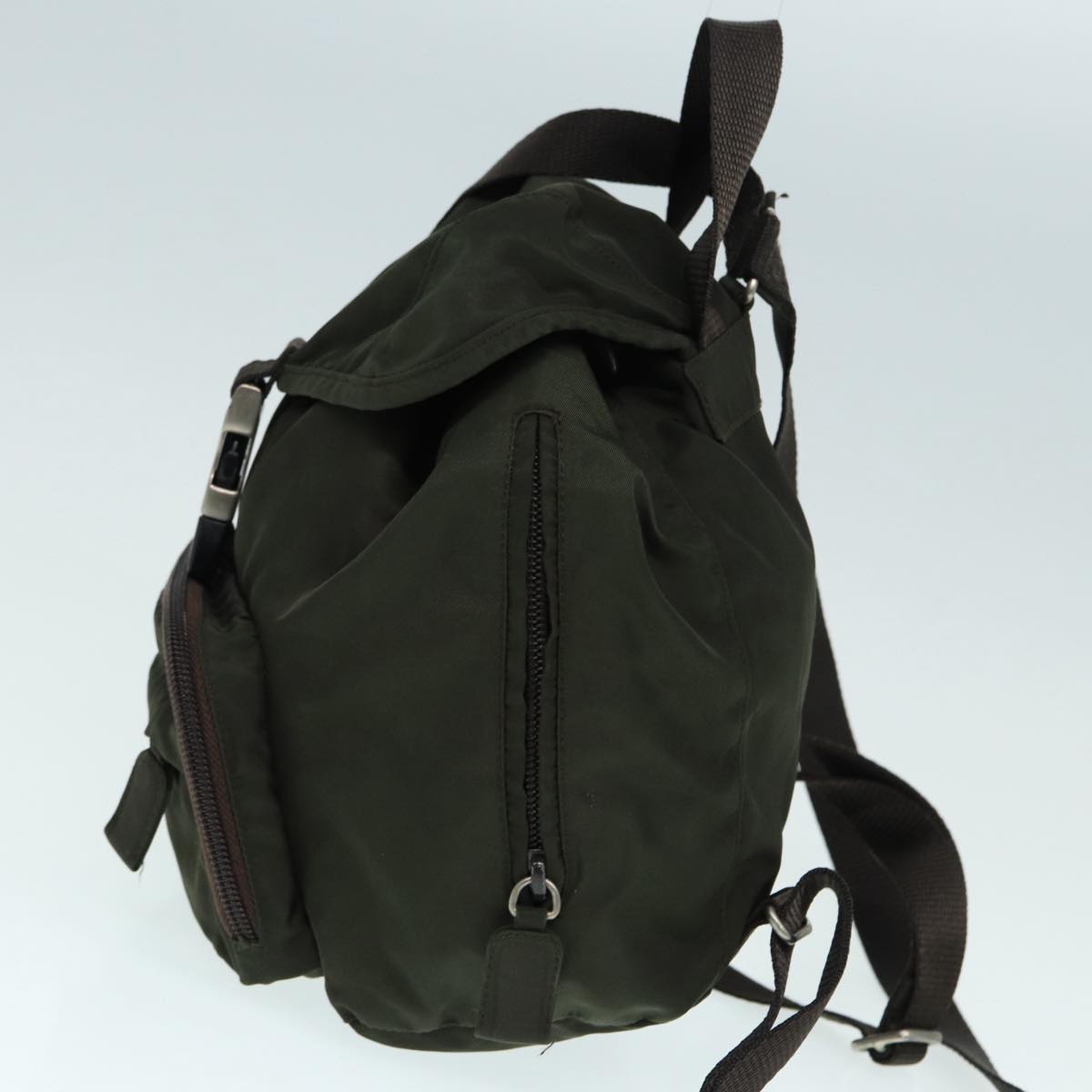 PRADA Backpack Nylon Khaki Auth bs17144