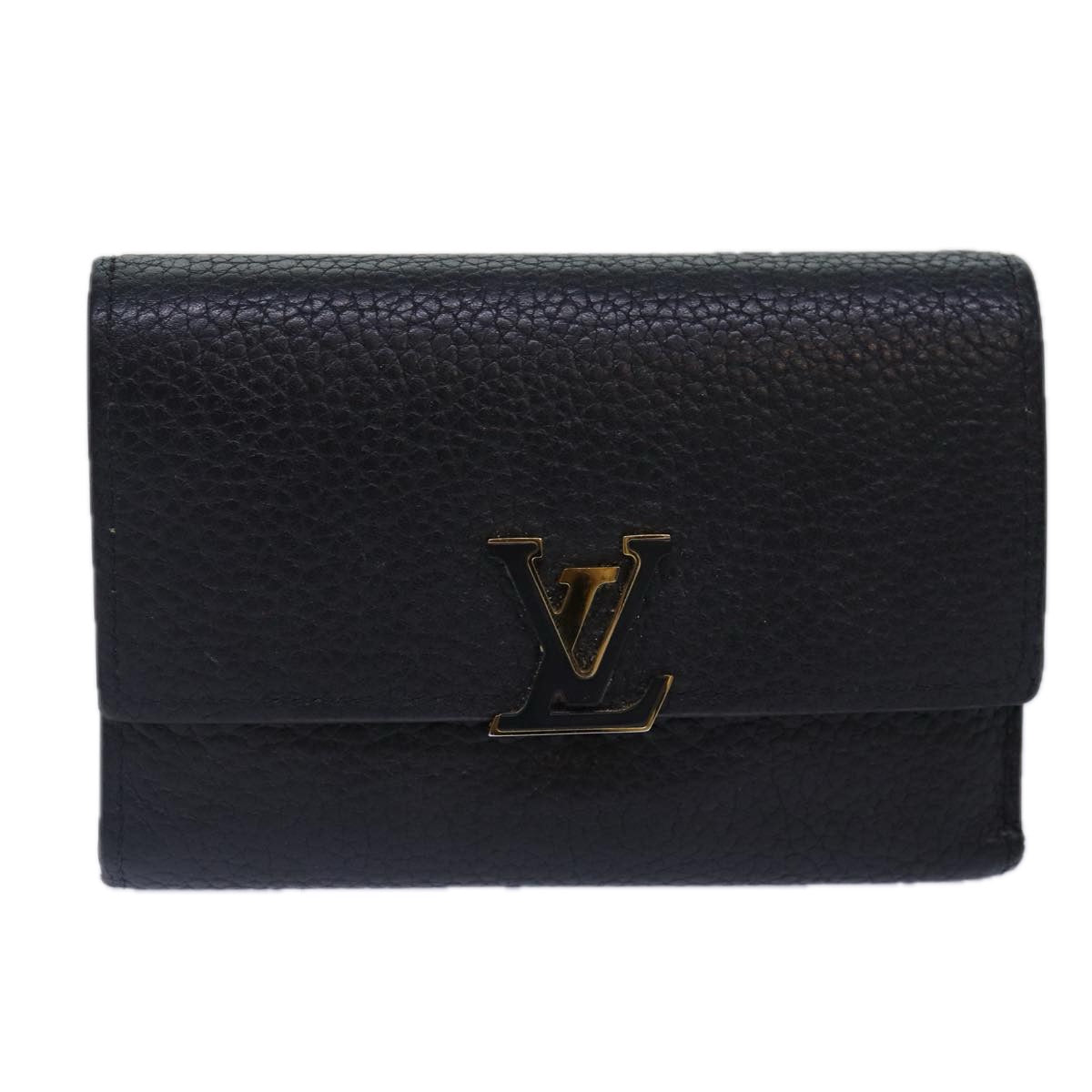 LOUIS VUITTON Portefeuille Capucines Compact Wallet Black M62157 LV Auth bs17177