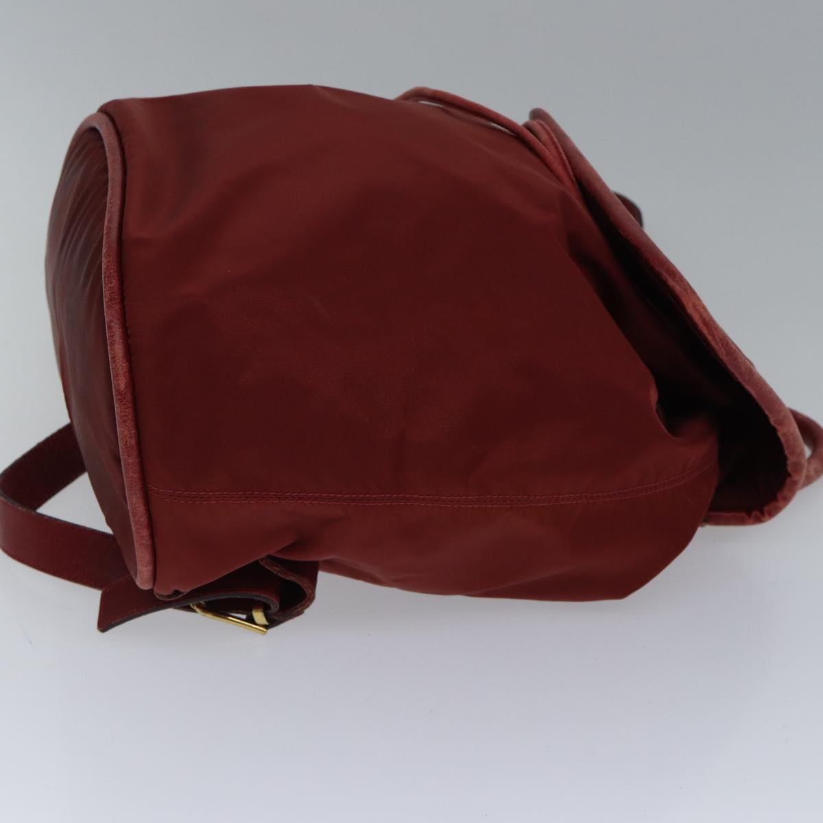 CELINE Backpack Nylon Red Gold Auth bs17197