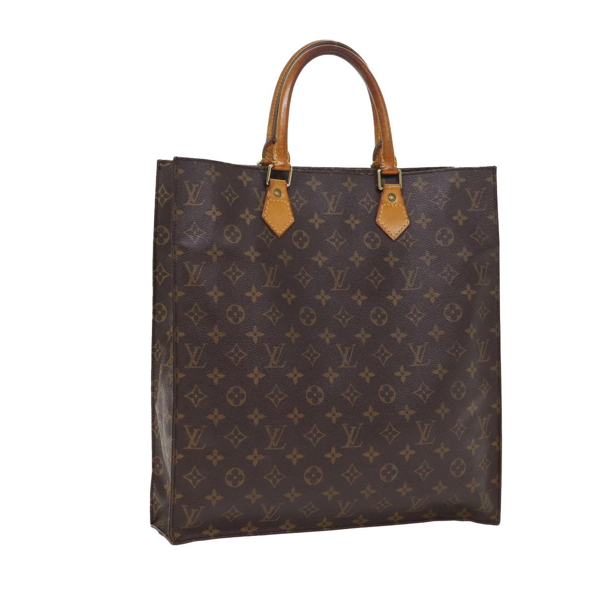 LOUIS VUITTON Monogram Sac Plat Hand Bag M51140 LV Auth bs17282