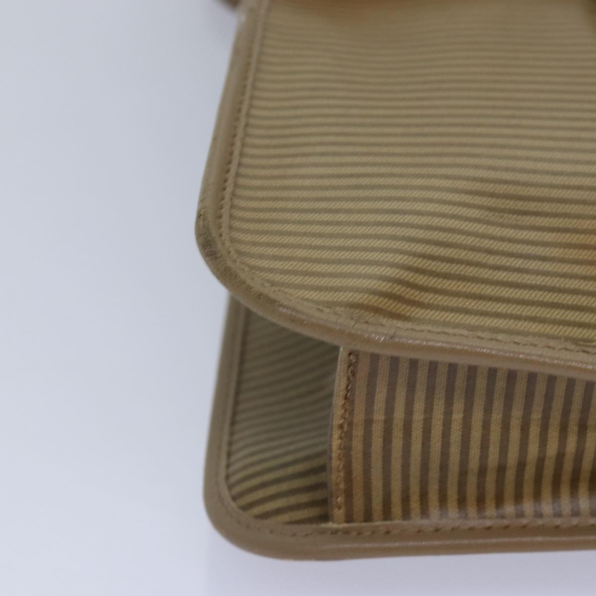 SAINT LAURENT Shoulder Bag PVC Beige Gold Auth bs17304