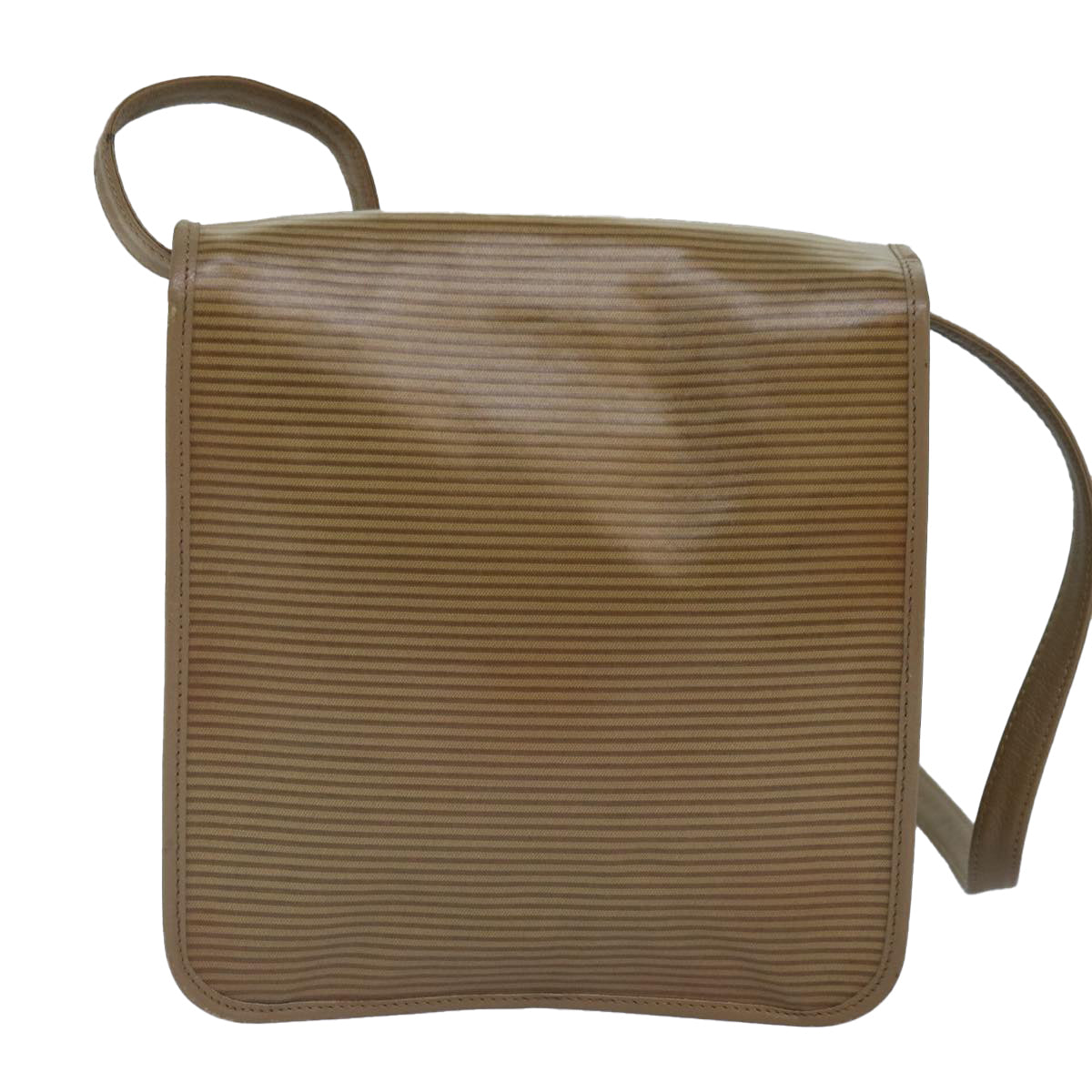 SAINT LAURENT Shoulder Bag PVC Beige Gold Auth bs17304