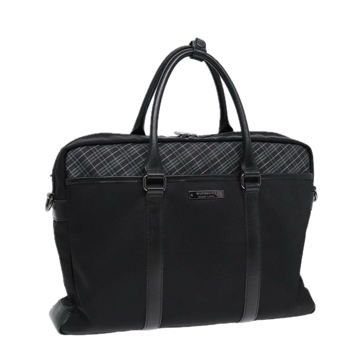 BURBERRY Black label Business Bag Nylon Black Auth bs17312