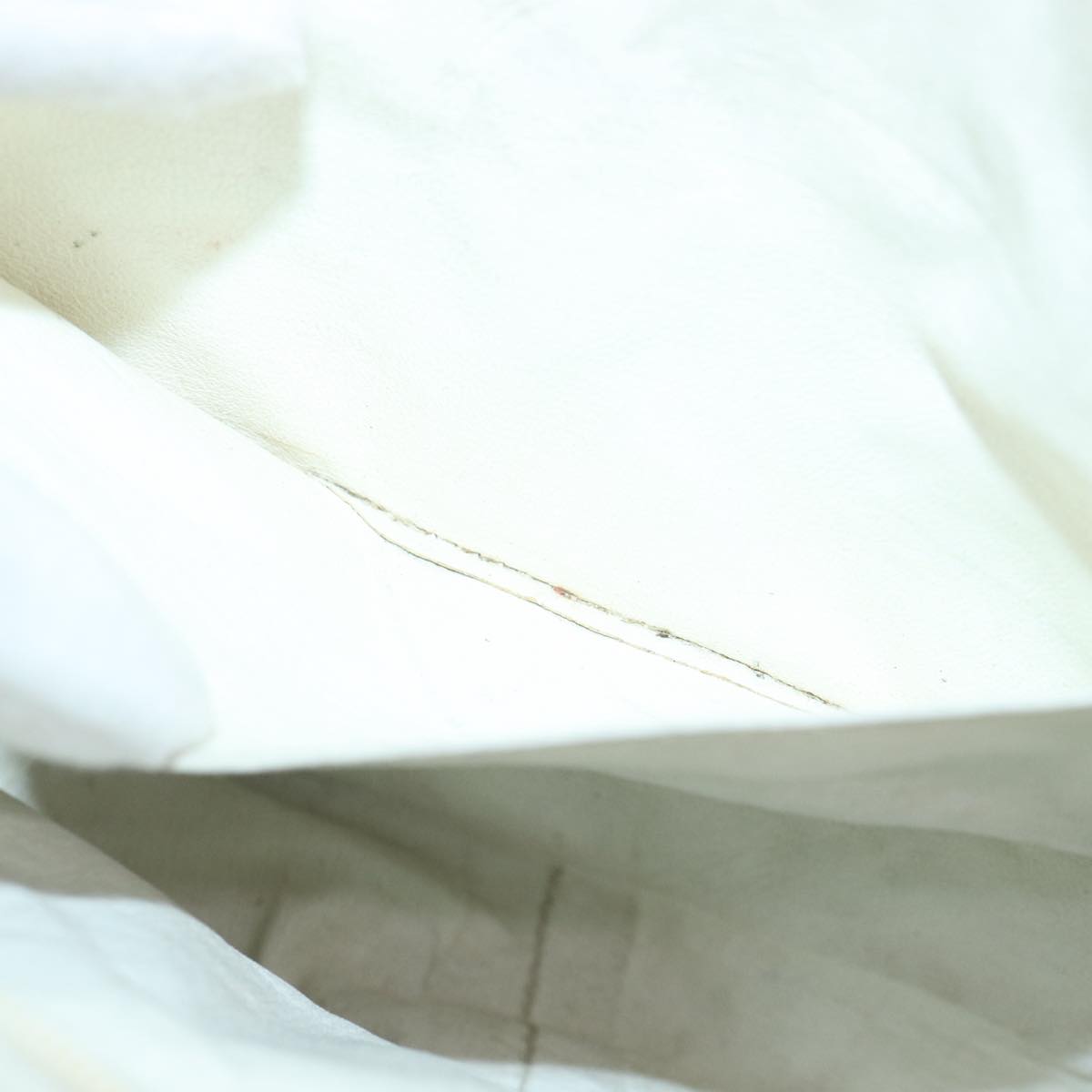 CHANEL Mademoiselle Chain Shoulder Bag Calf Skin White Gold Silver CC Auth bs17332