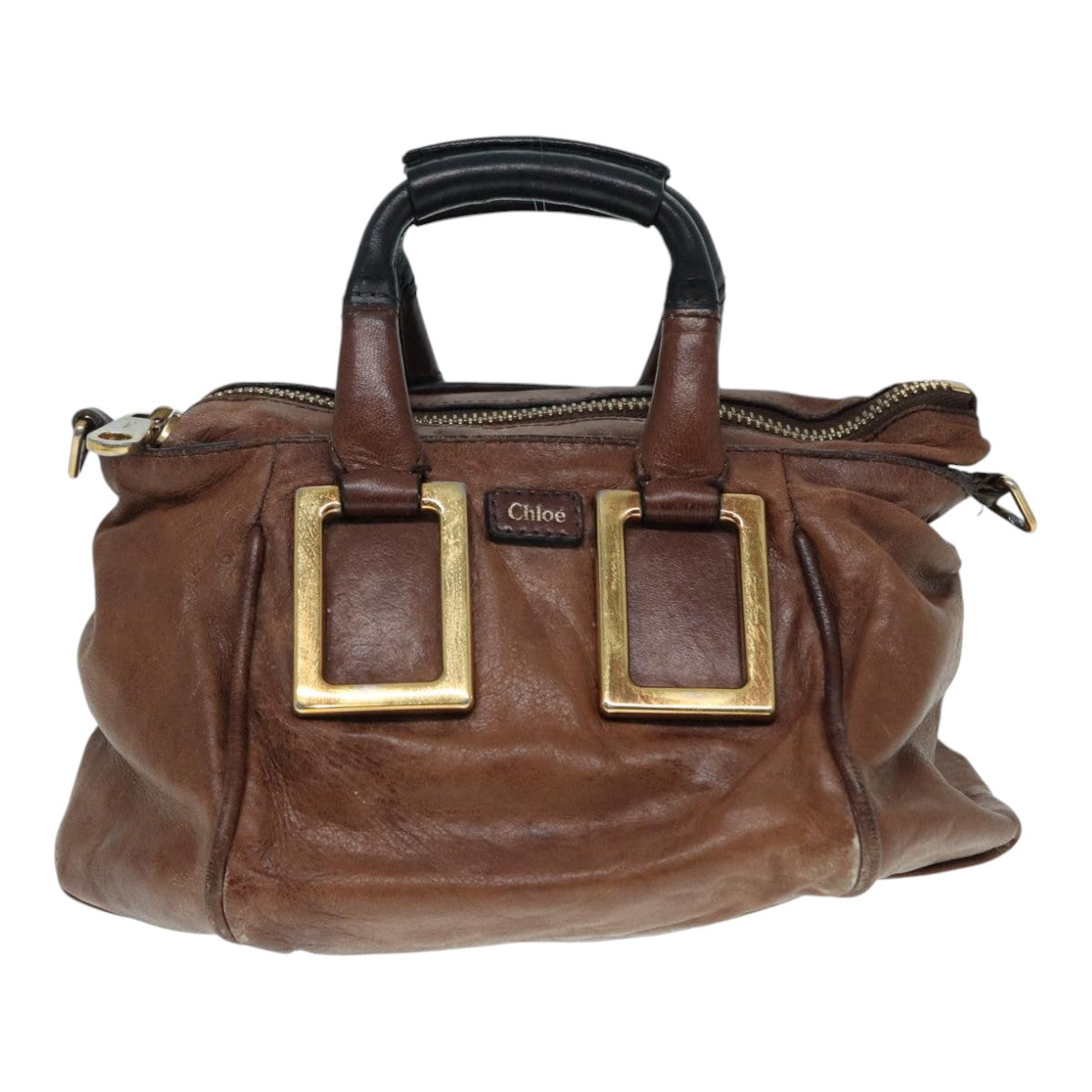 Chloe Etel Hand Bag Leather 2way Brown Auth bs17348