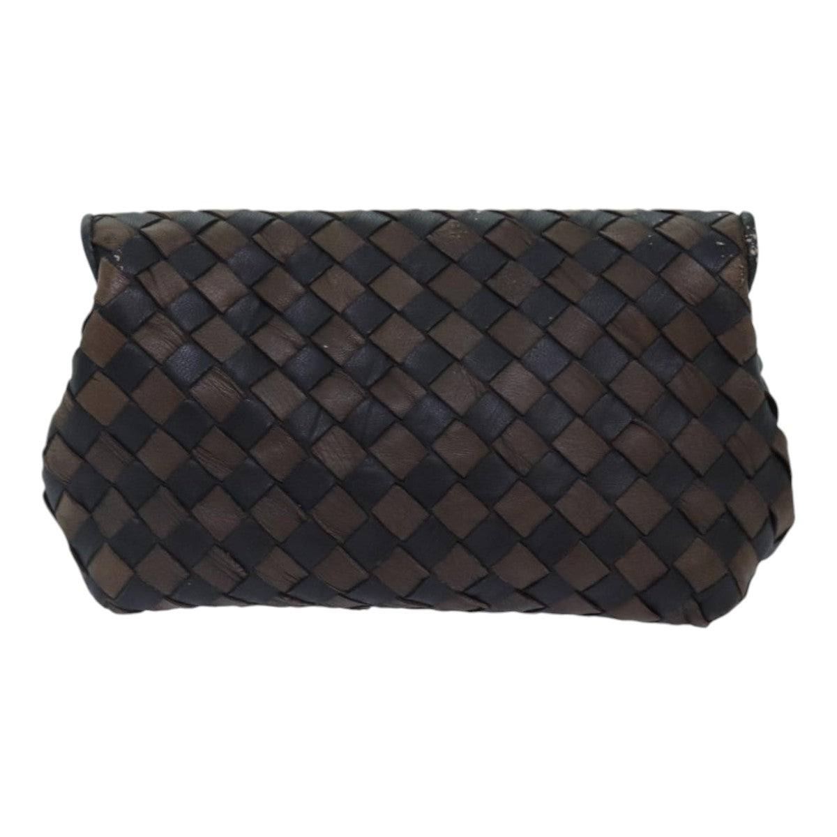 BOTTEGA VENETA INTRECCIATO Pouch Leather Brown Auth bs17360