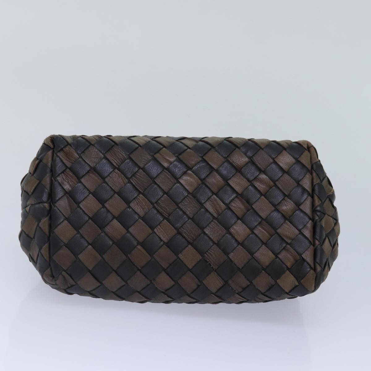 BOTTEGA VENETA INTRECCIATO Pouch Leather Brown Auth bs17360