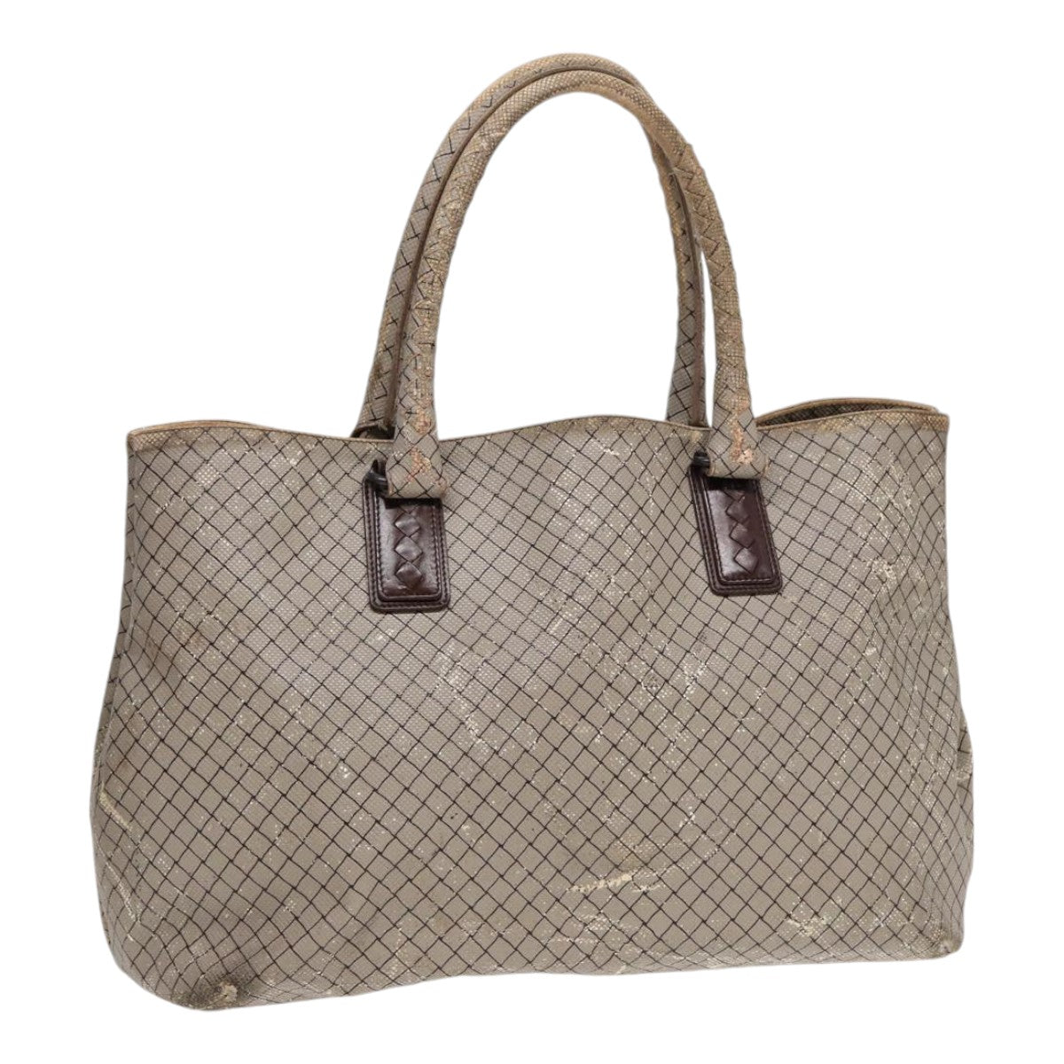 BOTTEGAVENETA Tote Bag Coated Canvas Gray Auth bs17363