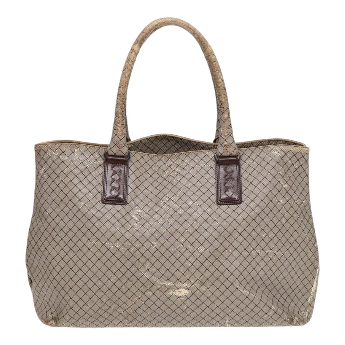 BOTTEGAVENETA Tote Bag Coated Canvas Gray Auth bs17363