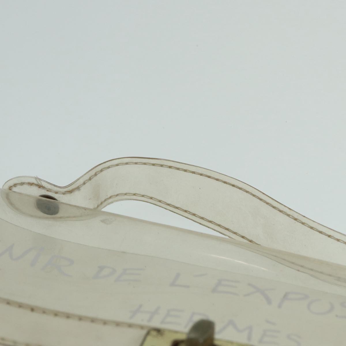 HERMES Vinyl Kelly Hand Bag Vinyl Clear Auth bs17368