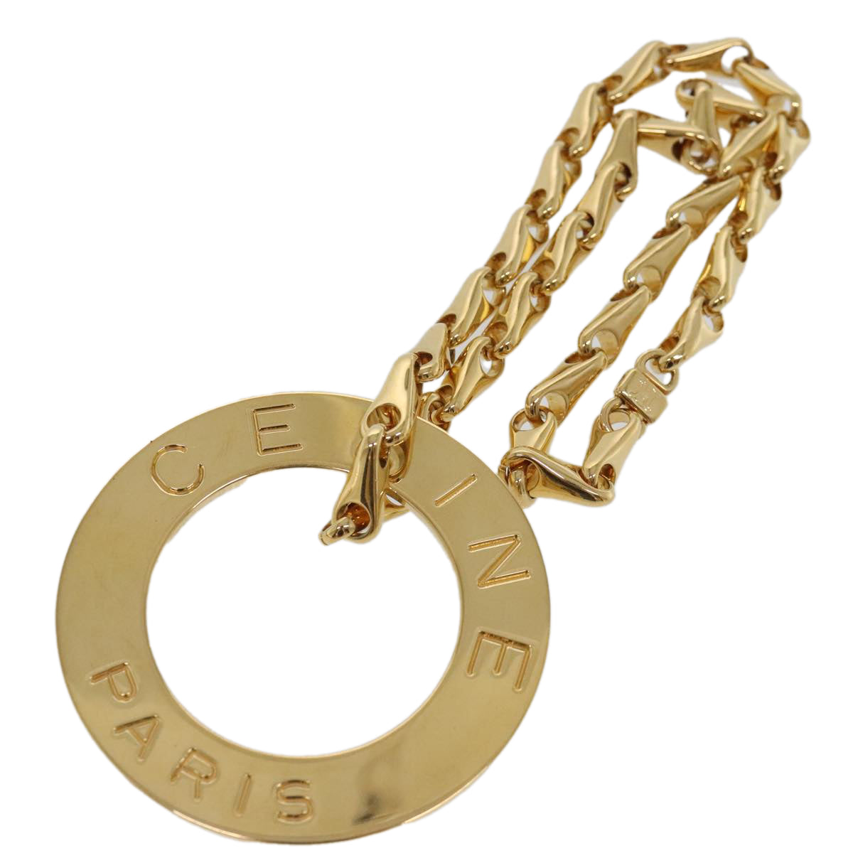 CELINE Necklace metal Gold Tone Auth bs17461