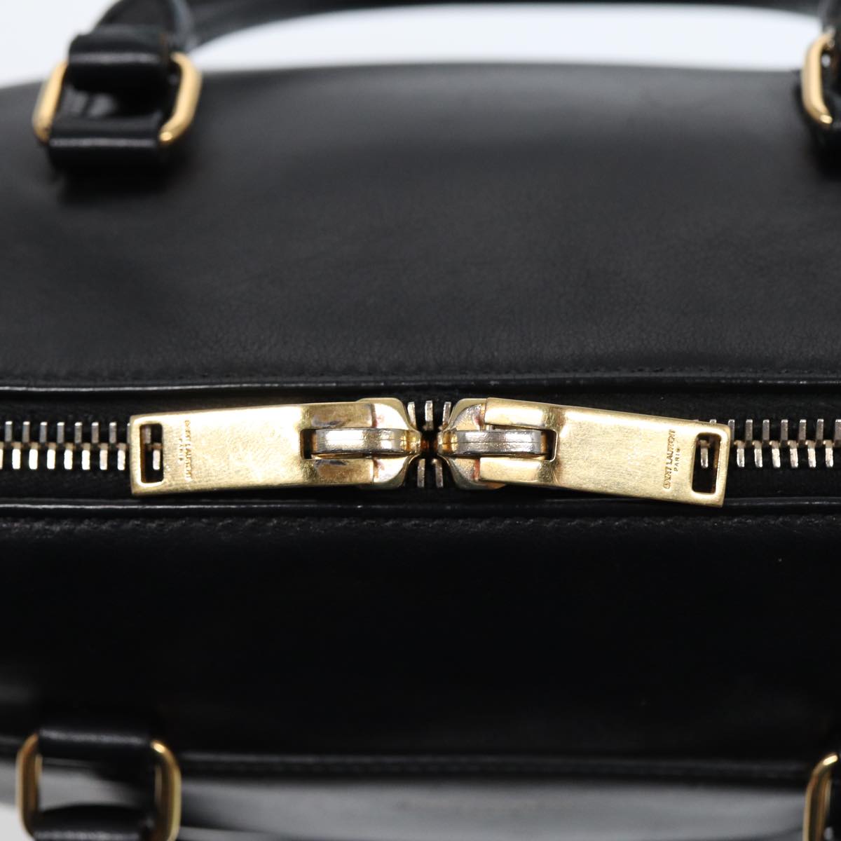 SAINT LAURENT Hand Bag Leather 2way Black Gold 330958 Auth bs17462