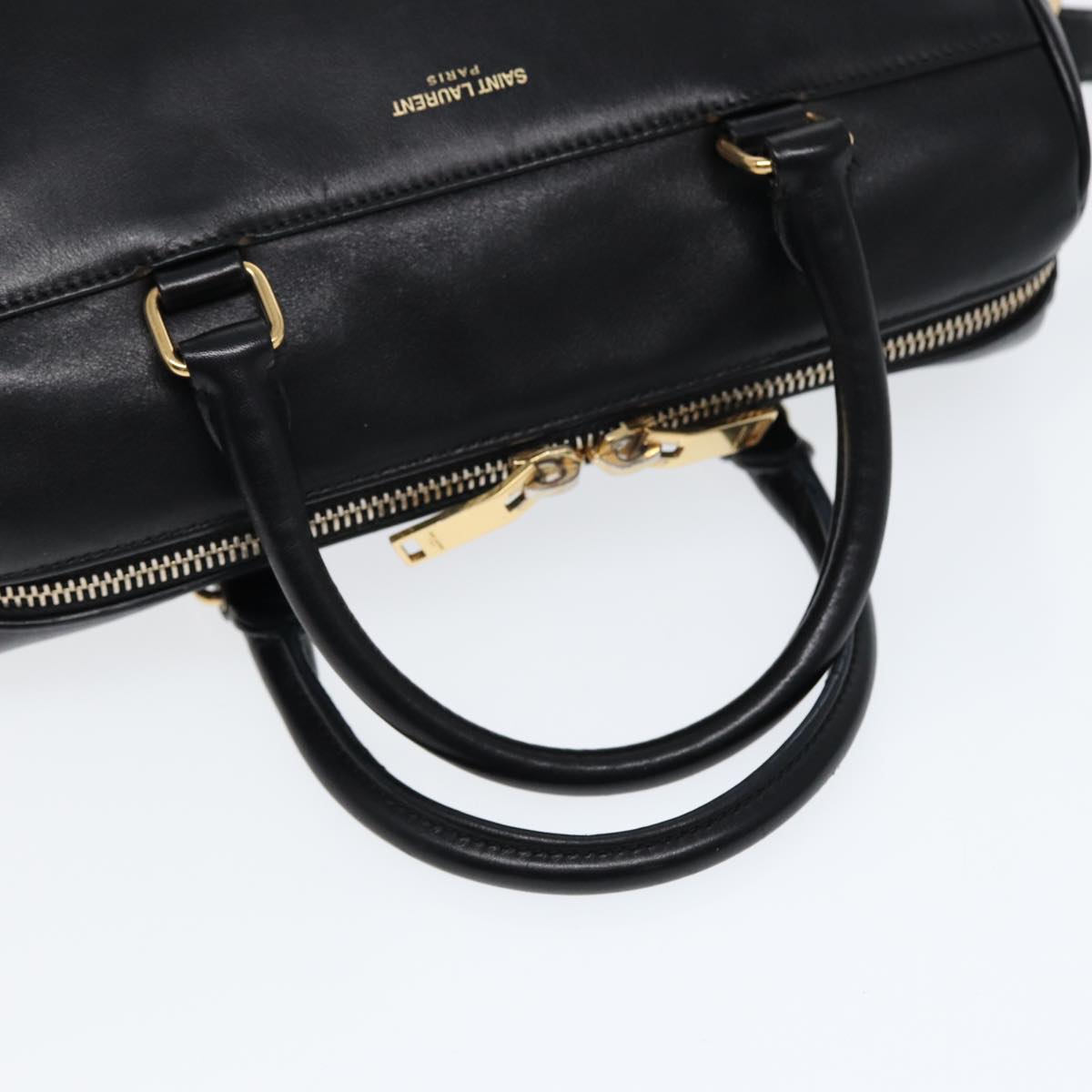 SAINT LAURENT Hand Bag Leather 2way Black Gold 330958 Auth bs17462