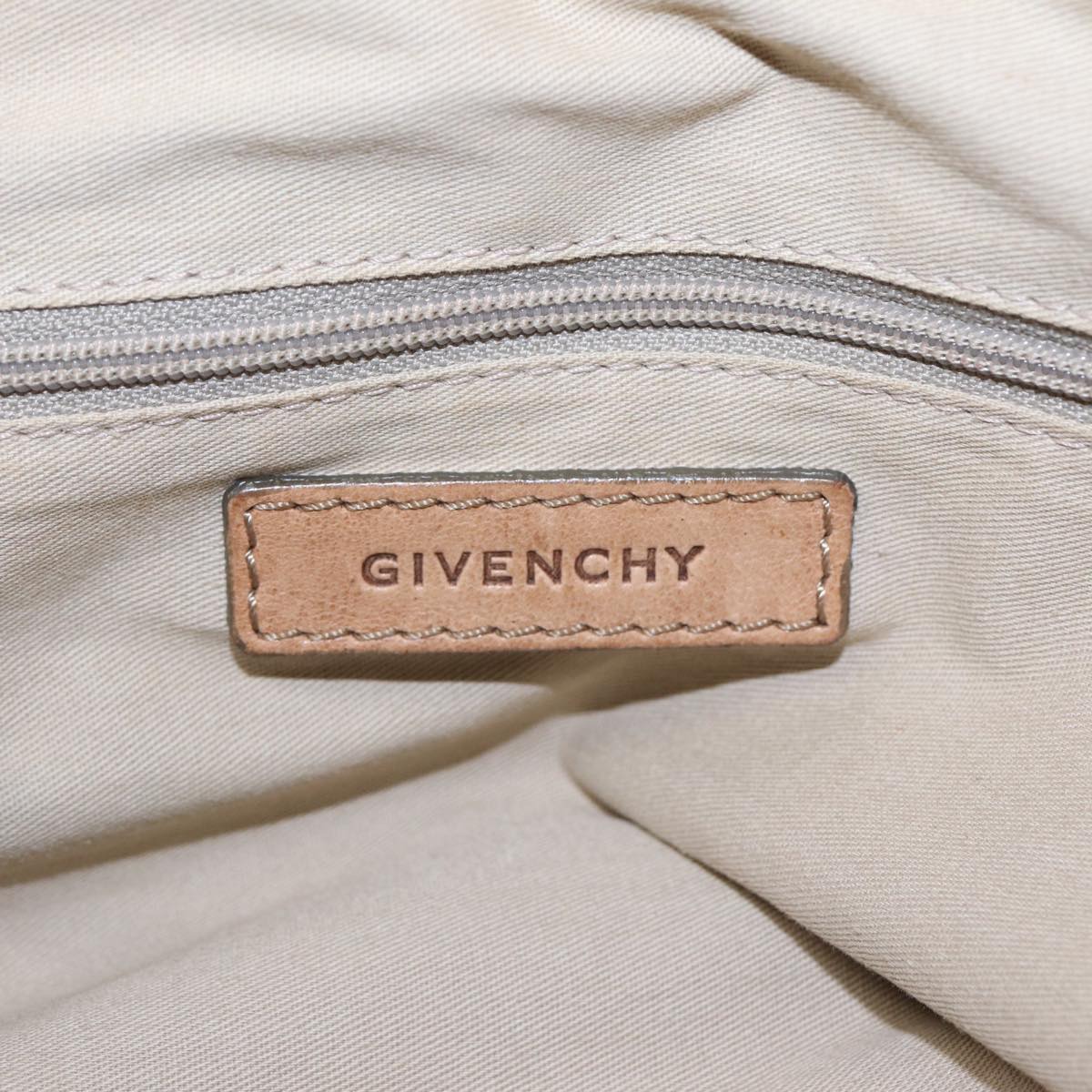 GIVENCHY Hand Bag Leather Brown Gold Auth bs17471